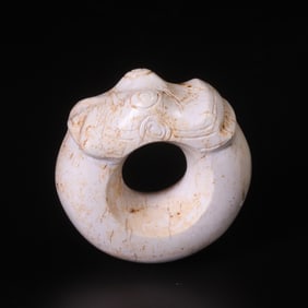 An Archaic Gaogu Jade Pig-Dragon