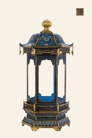 A Rare Bronze Body Cloisonne Buddhist Shrine