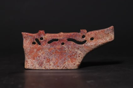 An Archaic Gaogu Jade Yue Crown Ornament