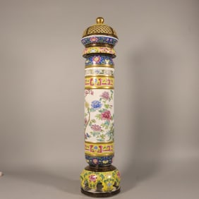 A Exquisite Famille-Rose Hollow Flower Pattern Censer