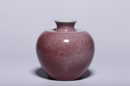 A Rare Peach Bloom-Glazed Apple-Shaped Vase