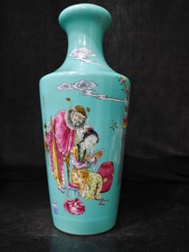 A Exquisite Famille-Rose Character and Story Pattern Vase