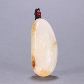A Rare Hotan Jade Statue of Avalokitesvara Pendant