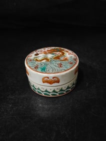 A Exquisite Famille-Rose Painted Gold Dragon Pattern Box