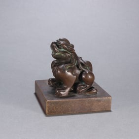 A Rare Bronze Auspicious Beast Seal