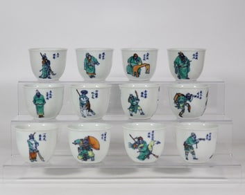 A Set of Exquisite Doucai Figures Pattern Cup