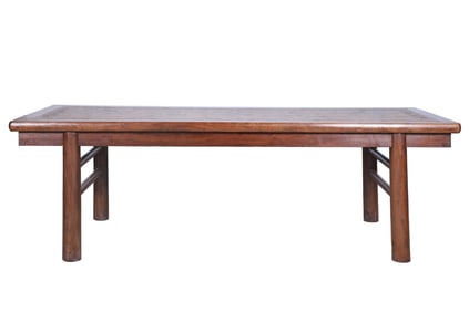 A Huge Huanghuali Wood Carved and Gold-Filled Dragon Pattern Painting Table