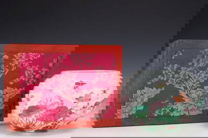 Famille-Rose Butterfly Flower Pattern Brush Washer