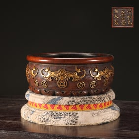 A Exquisite Gilt Bronze Bat Pattern Censer