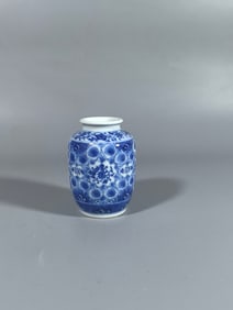 A Exquisite Blue and White Flower Pattern Jar