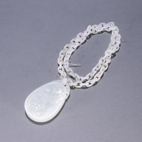 A Rare Hotan Jade Statue of Avalokitesvara Pendant