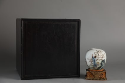 An Exquisite Famille-Rose Character and Story Pattern with poem Water Pot