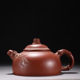 An Exquisite  Purple Sands Bamboo Pattern Teapot