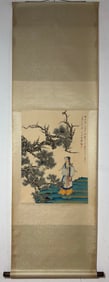 A Chinese Vertical Scroll Ink Painting of Figure on Paper
