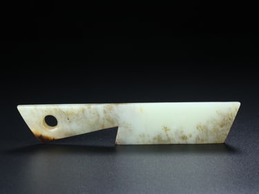 An Exquisite White Jade Knife Ornament