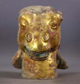An Exquisite Gilt Bronze Horse's head