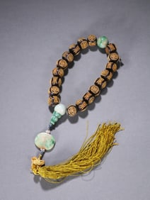 An Exquisite Jadeite Inlaid Silver Bracelets