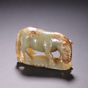 An Exquisite White Jade Horse Ornament