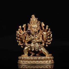 An Exquisite Gilt Bronze Statue of Yamantaka