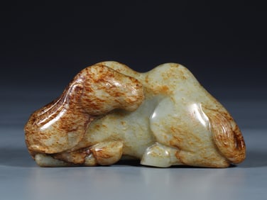 An Exquisite White Jade Camel Ornament