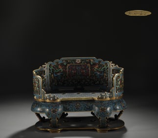 An Exquisite Cloisonne Lotus Pattern Bats and Peach Pattern with poem Brush Holder