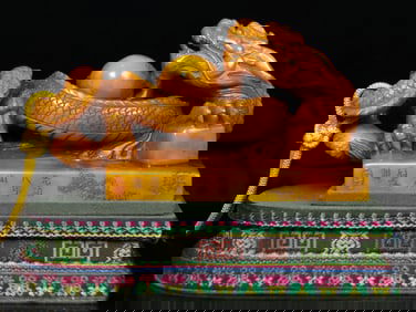 An Exquisite Shoushan Stone Dragon Pattern Seal Ornament