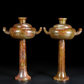 An Exquisite White Jade Double-Ears Censer