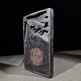 An Exquisite Kylin Pattern with poem Inkstone