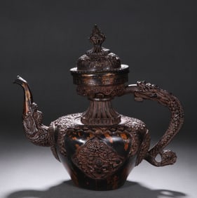 An Exquisite Bronze Dragon Pattern Figure Pattern Ewer