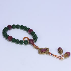 An Exquisite Jadeite Inlaid Gems Bracelets