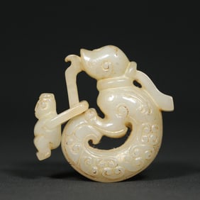An Exquisite White Jade Figure Pendant