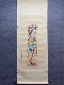 A Chinese Vertical Scroll Ink Painting of Figure on Paper