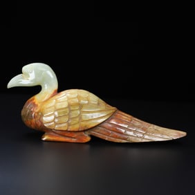 An Exquisite White Jade Bird Ornament