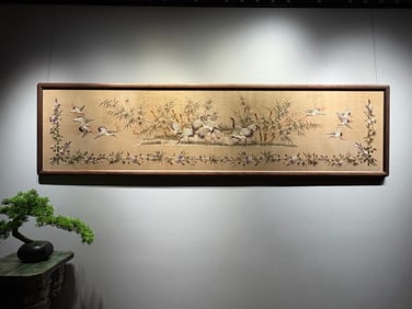 An Exquisite Kesi Flower and Bird Pattern Hanging Panel