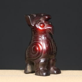 An Exquisite White Jade Parrot Ornament