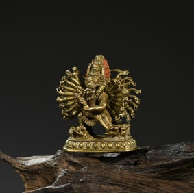 An Exquisite Gilt Bronze Statue of Yamantaka