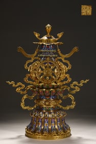 An Exquisite Cloisonne Eight Treasures Pattern Ornament