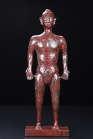 An Exquisite White Jade Acupuncture Mannequin