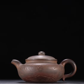 An Exquisite  Purple Sands Landscape and Figure Pattern Teapot