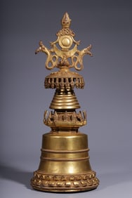An Exquisite Gilt Bronze Pagoda