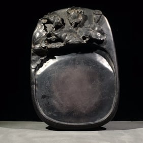 An Exquisite Flower Pattern with poem Inkstone