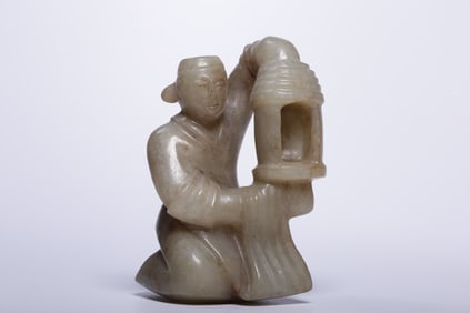 An Exquisite White Jade Figure Ornament