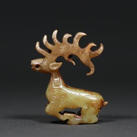 An Exquisite White Jade Deer Pendant