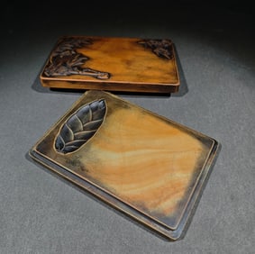 An Exquisite Bamboo Pattern with poem Inkstone