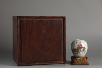 An Exquisite Famille-Rose Character and Story Pattern with poem Water Pot