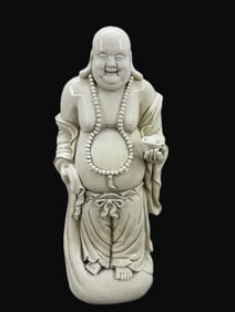 A Huge Blance-De-Chine Statue of Maitreya Buddha