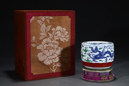 An Exquisite Doucai Auspicious Cloud and Dragon Pattern Jar