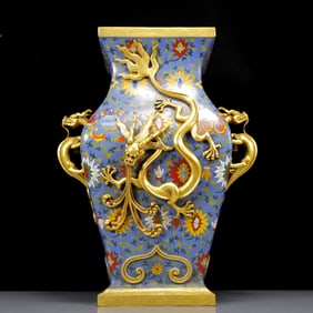 A Huge Cloisonne Eight Treasures and Dragon Pattern Vase