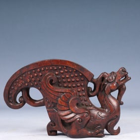 An Exquisite Redwood Dragon-Shaped Cup