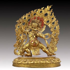 A Solemn Gilt Bronze Statue of Vajra